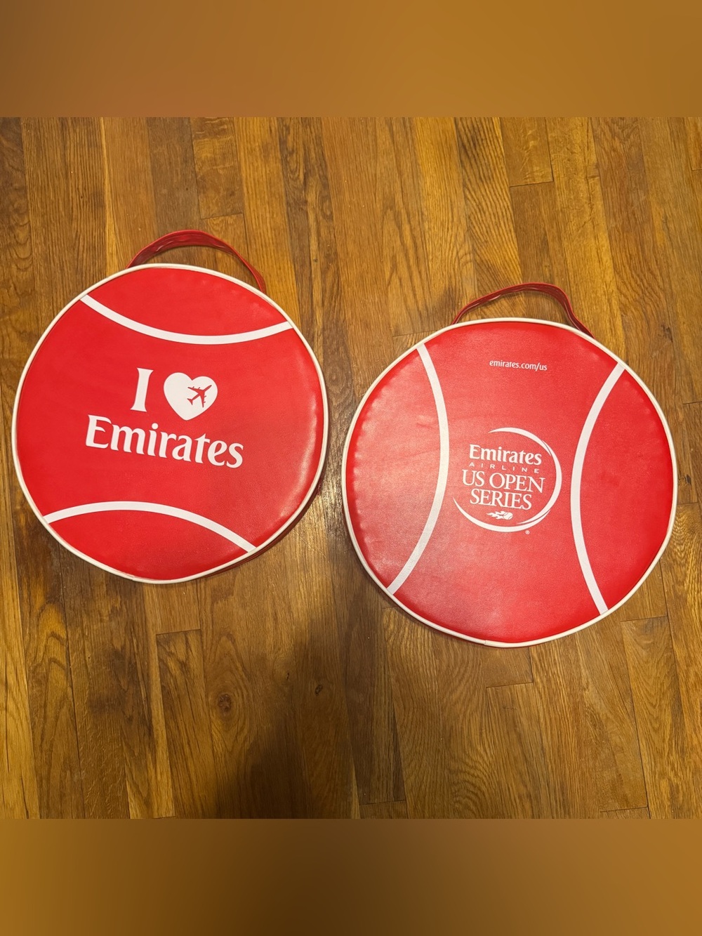 2 Pack US Open Tennis Emirates Airlines Red White Stadium Seats Cushion 15"